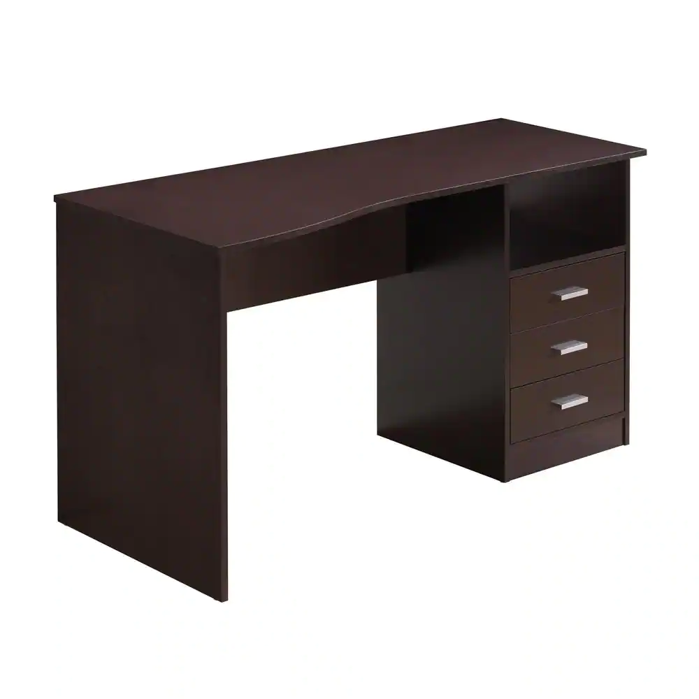 TECHNI MOBILI 51.25 in. Rectangular Wenge 3 Drawer Computer Desk with Built-In Storage