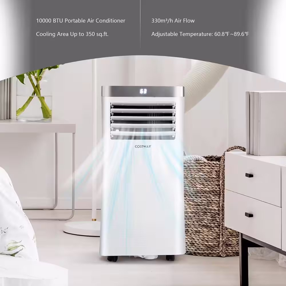 Costway 10000BTU Portable Air Conditioner 3-in-1 Air Cooler with Remote Control