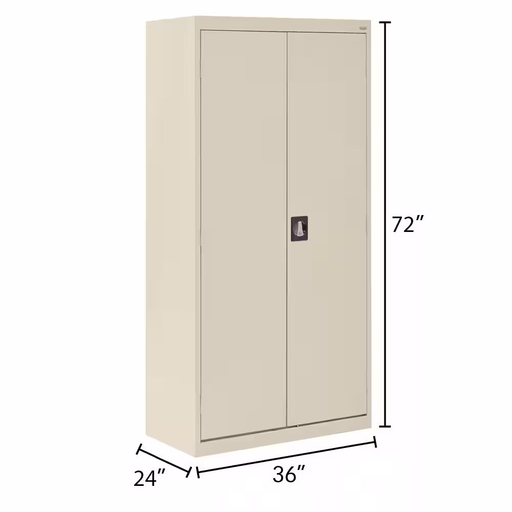 Sandusky Elite Series ( 36 in. W x 72 in. H x 24 in. D ) Welded Steel Wardrobe Freestanding Cabinet in Dove Gray