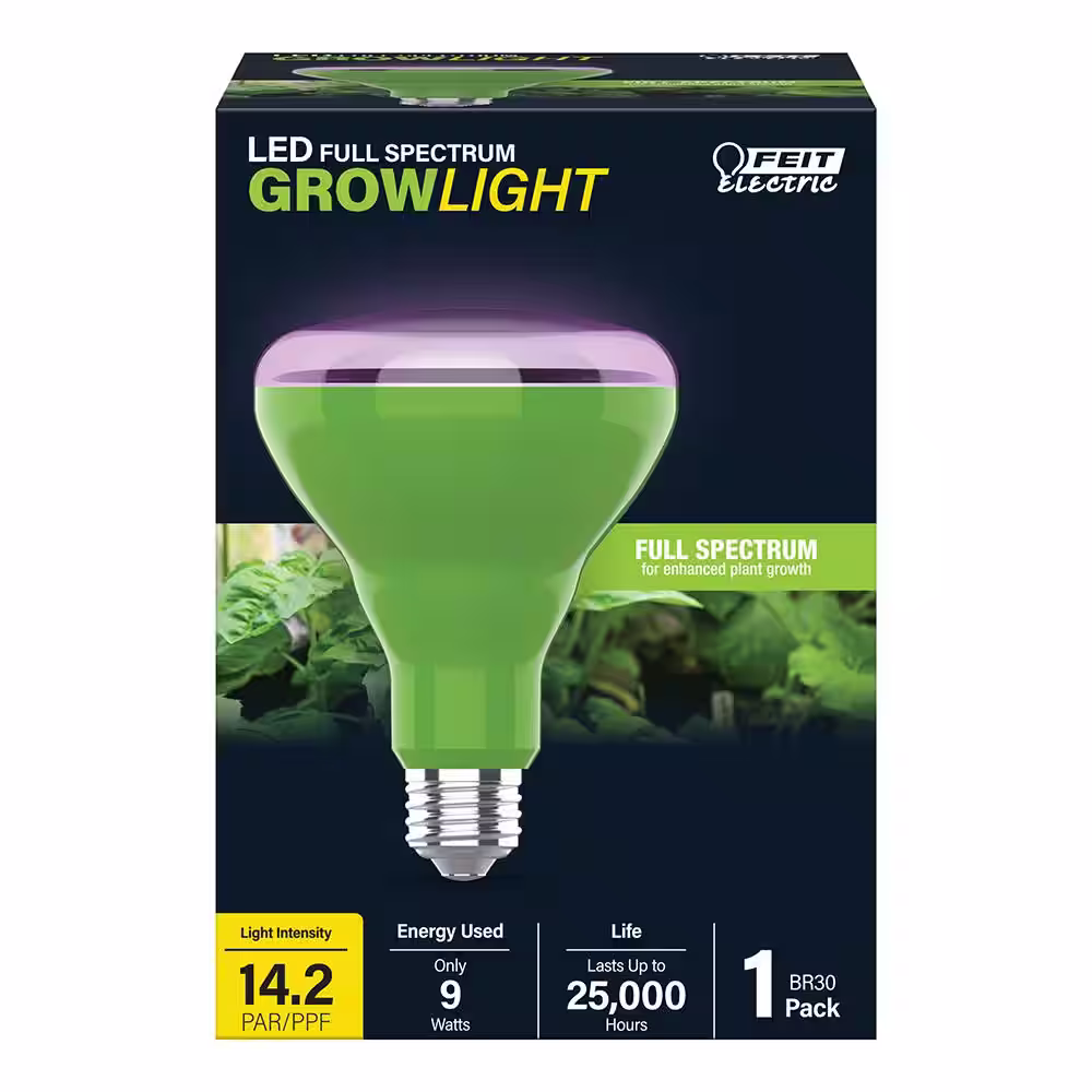 Feit Electric 9-Watt BR30 Medium E26 Base Non-Dim Indoor and Greenhouse Full Spectrum Plant LED Grow Light Bulb (1-Bulb)