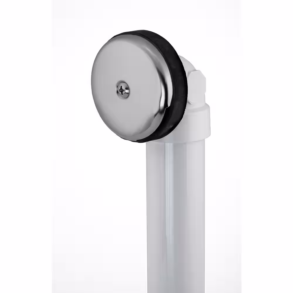 Everbilt Twist and Close 1-1/2 in. Sch. 40 White PVC Pipe Bath Waste and Overflow Tub Drain in Chrome