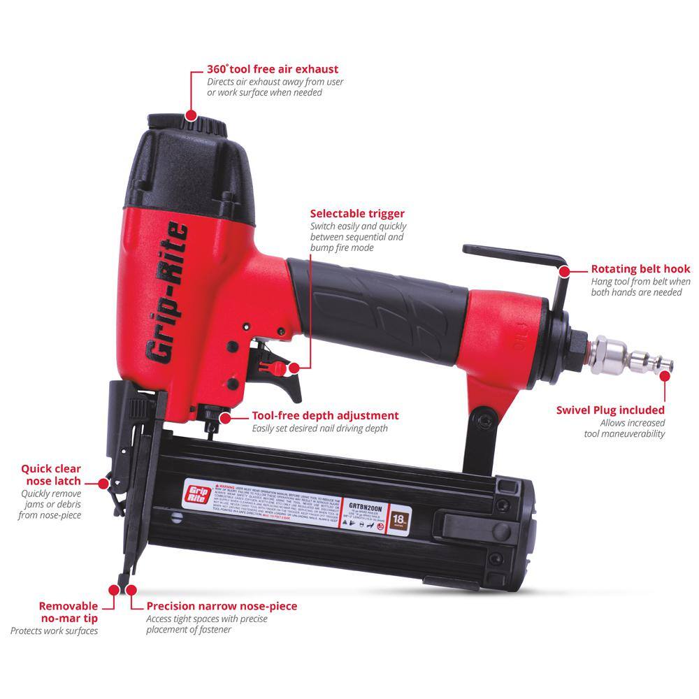 Grip-Rite GR 18-Gauge 2 in. Brad Nailer