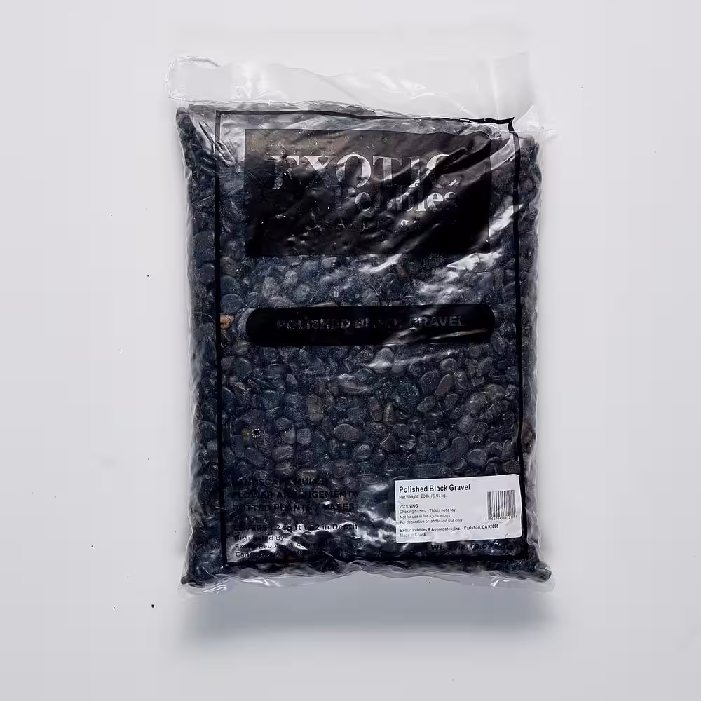 EXOTIC 3/8 in. Polished Black Gravel (20 lbs. Bag)
