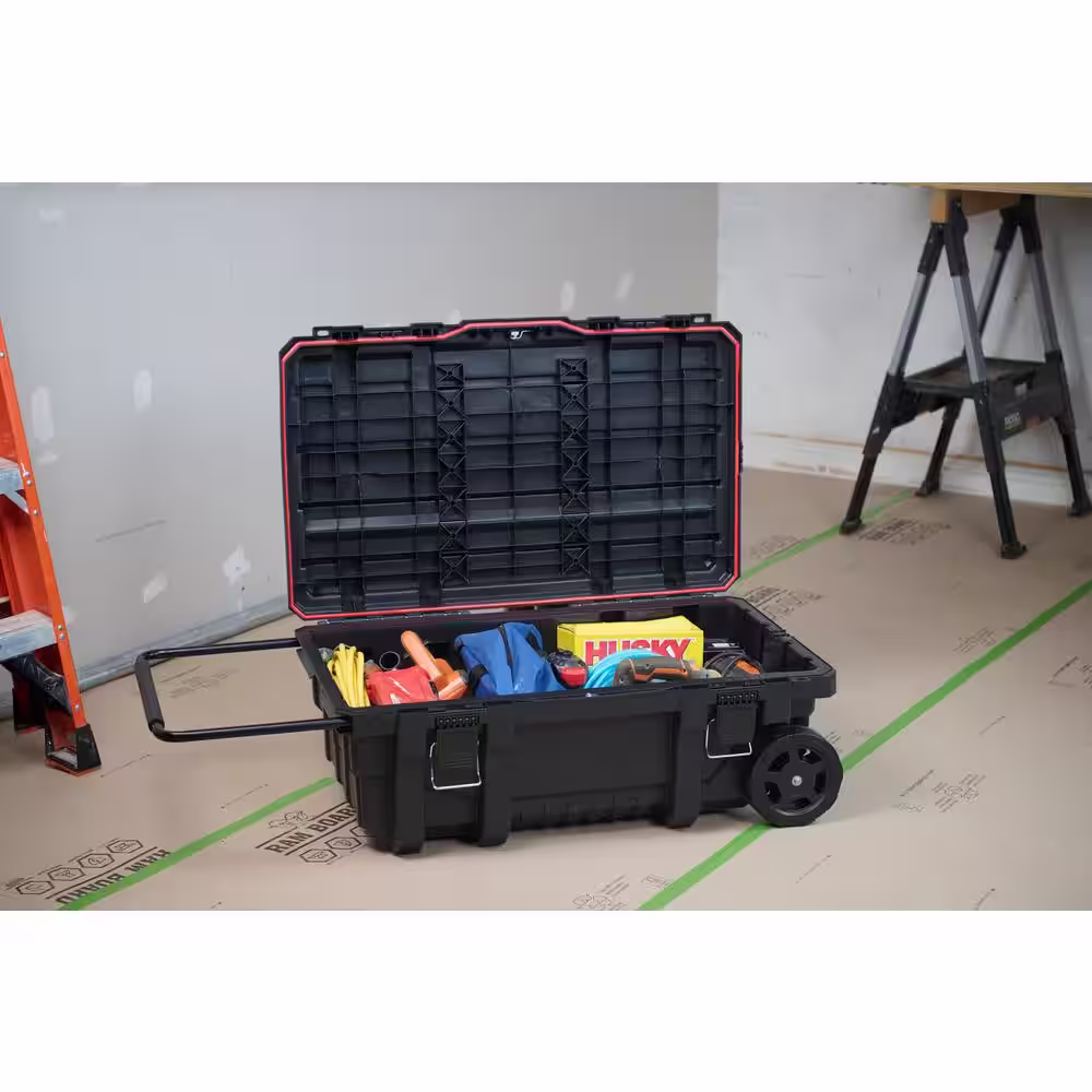 Husky 23 in. 25 Gal. Black Rolling Toolbox with Keyed Lock