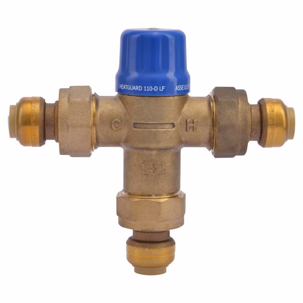 SharkBite 1/2 in. Push-to-Connect Brass Heat Guard 110-D Thermostatic Mixing Valve