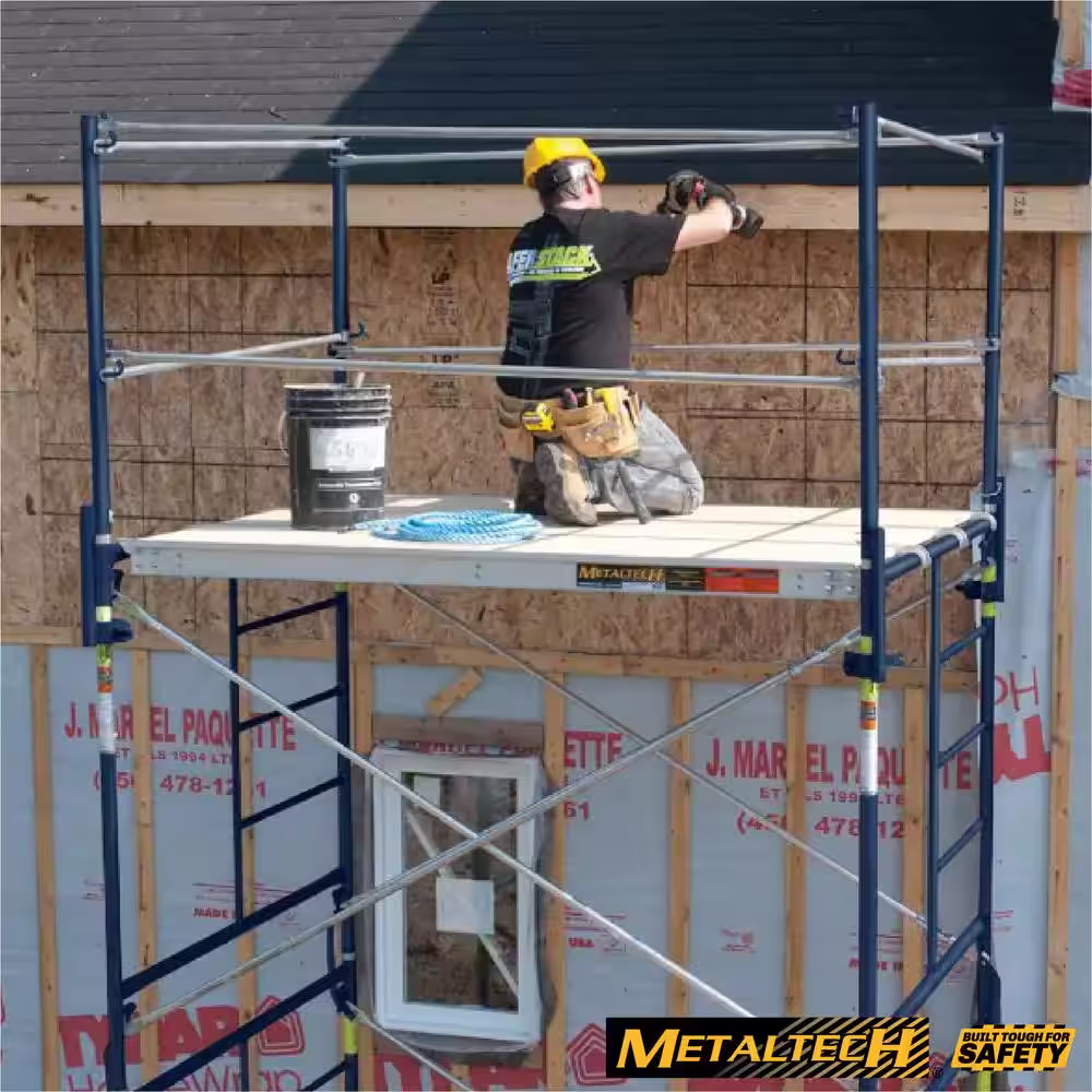 MetalTech 7 ft. L x 19 in. W Scaffolding Platform, Aluminum Work Platform and Scaffold Plank for Metaltech Scaffolding, 3-Pack
