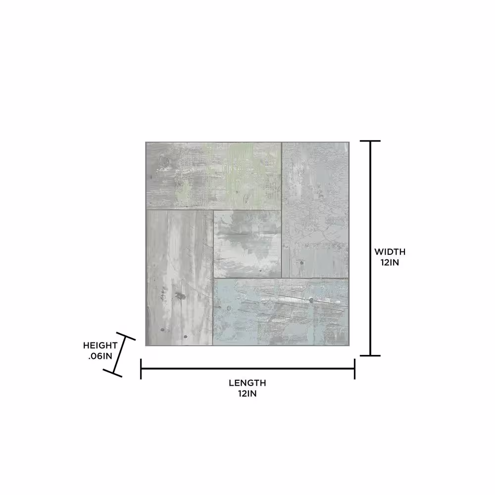 FloorPops Boardwalk 12 in. W x 12 in. L Grey Peel & Stick Vinyl Tile Flooring (20 sq. ft./case)
