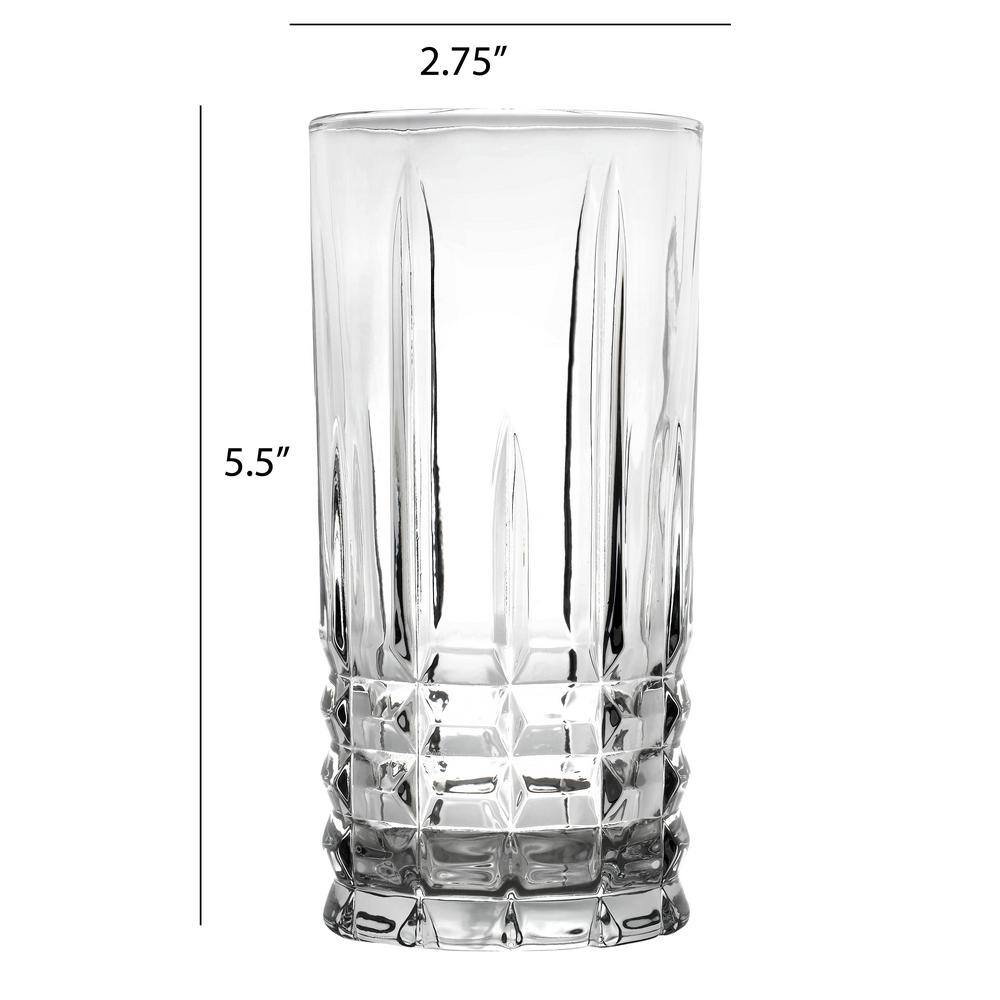 Lorren Home Trends 12 oz. Textured Highball Drinking Glass (Set of 6)