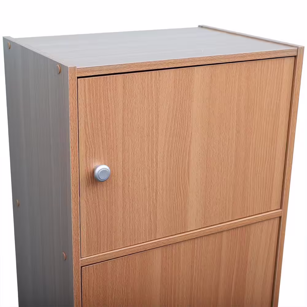 Home Basics 16 in. x 59 in. Natural Cube Organizer with Doors