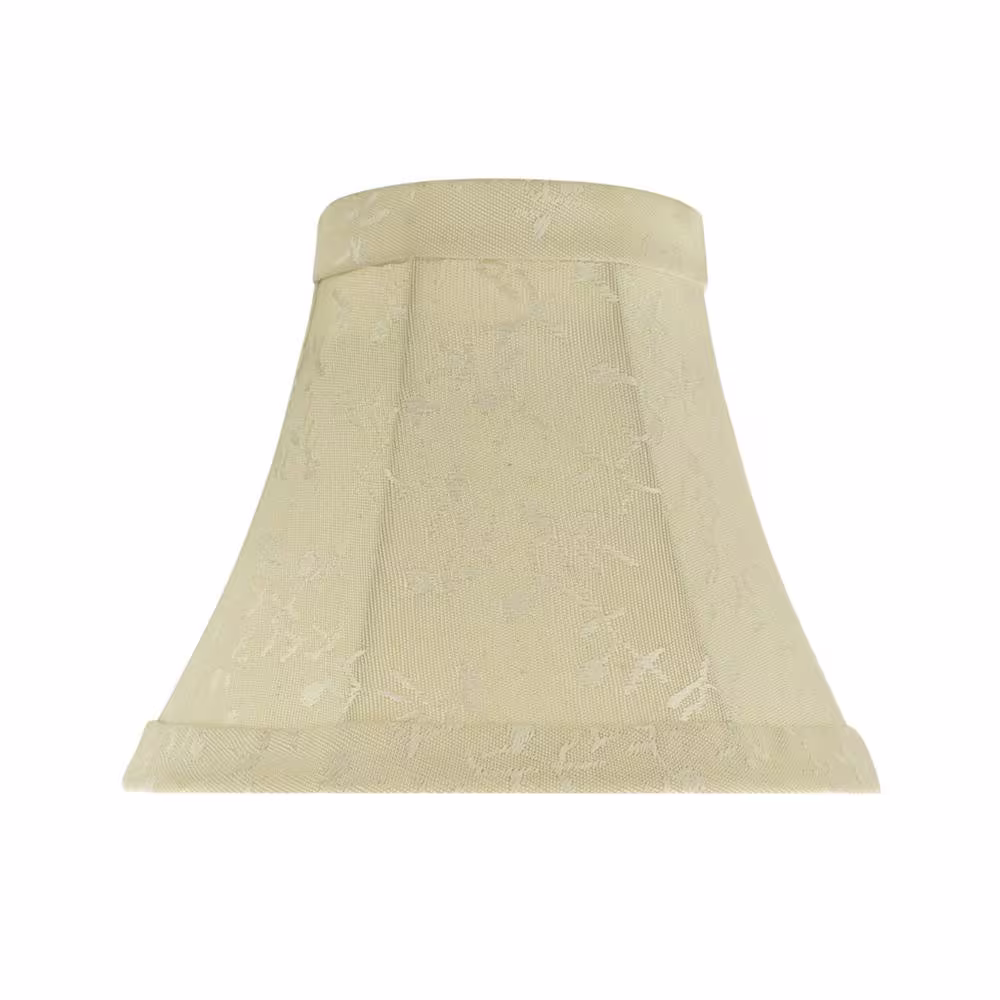 Aspen Creative Corporation 6 in. x 5 in. Butter Creme and Checkered Pattern Bell Lamp Shade (5-Pack)