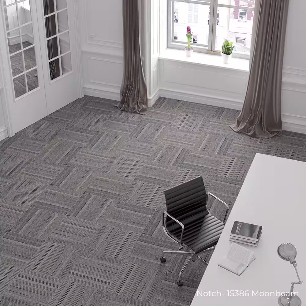 TrafficMaster Notch Gray Residential 19.68 in. x 19.68 Peel and Stick Carpet Tile (8 Tiles/Case)21.53 sq. ft.