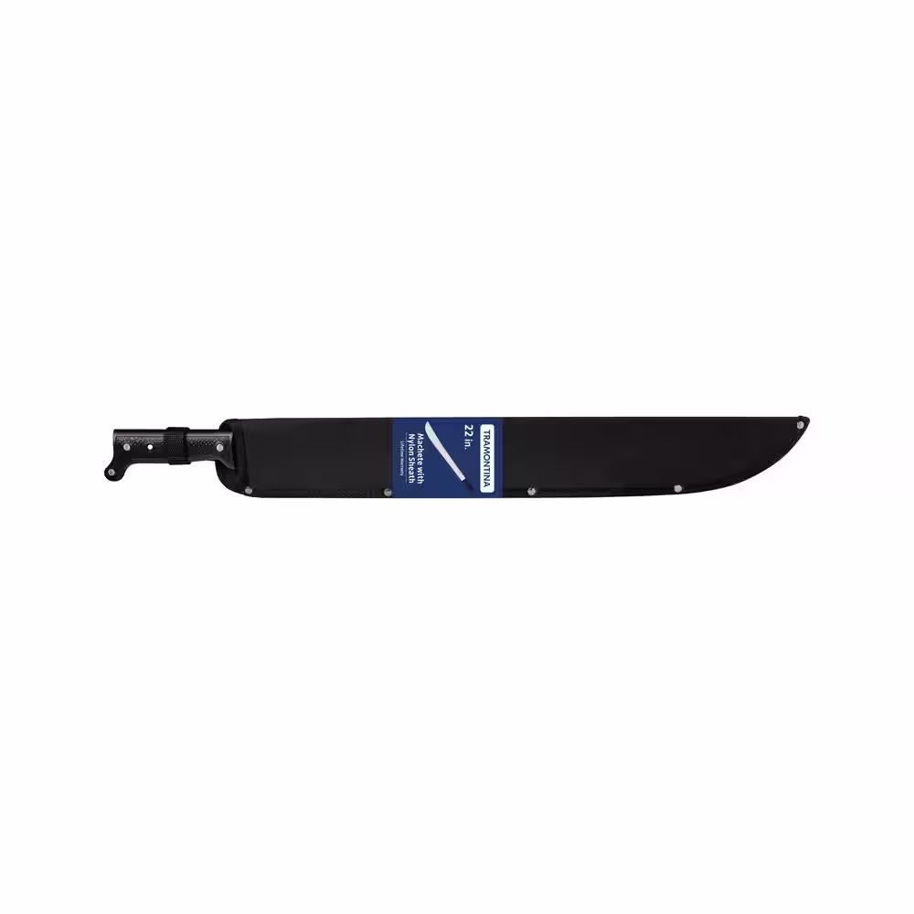Tramontina 22 in. Machete with Carbon Steel Blade and Black Polypropylene Handle with Nylon Sheath
