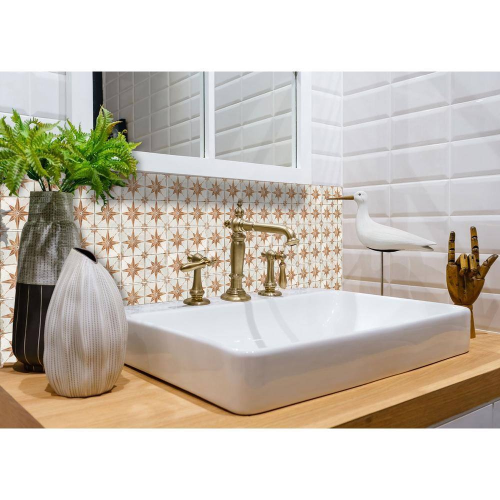 None Brown and White R2 4 in. x 4 in. Vinyl Peel and Stick Tile (24 Tiles, 2.67 sq.ft./pack)