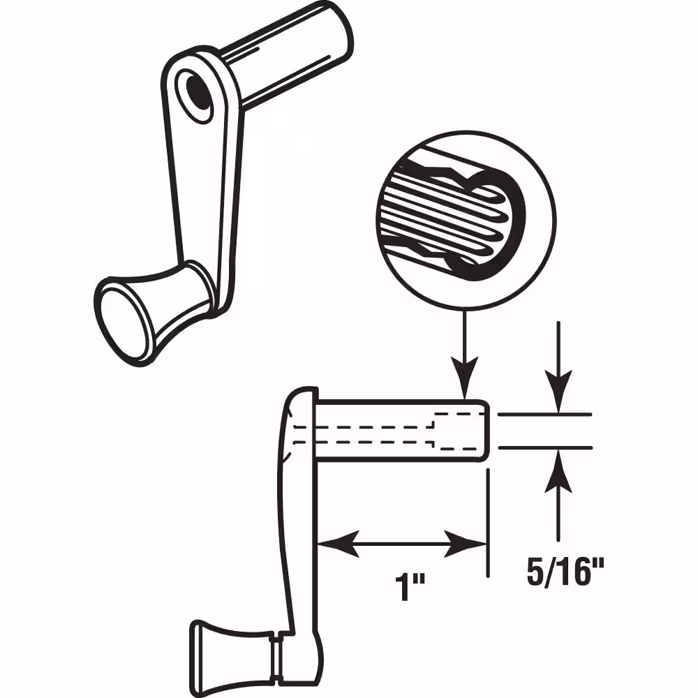 Prime-Line 1 in. Diecast Zinc-Plated Recreational Vehicle (RV) Window and Vent Crank Handle (2-pack)
