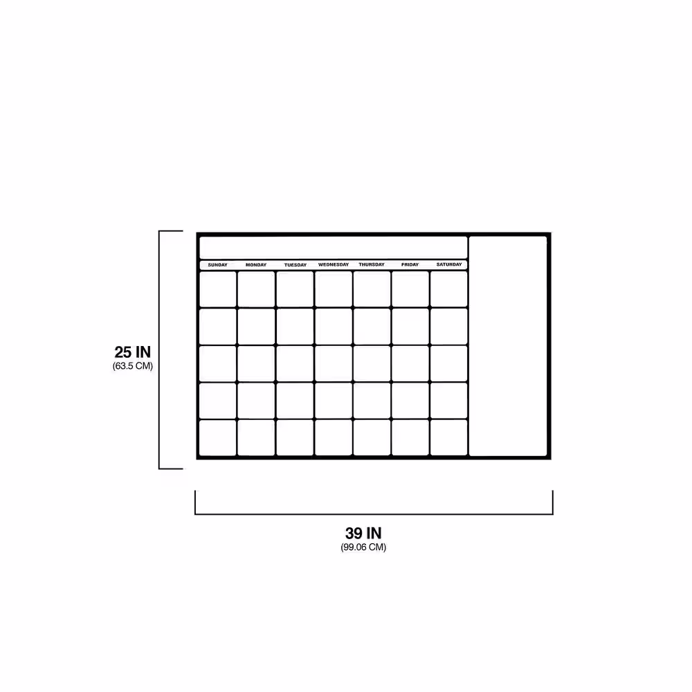 InHome Black and White Dry Erase Calendar Decal