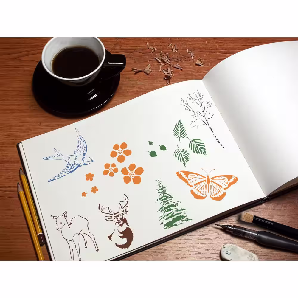 Stencil1 Nature Stencil (8-Pack)