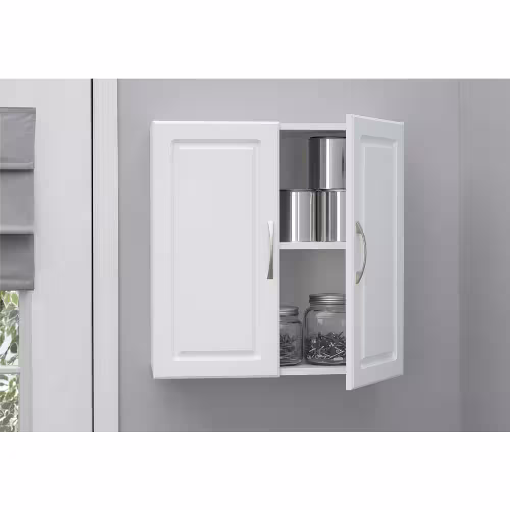 SystemBuild Trailwinds MDF 2-Shelf Wall Mounted Cabinet in White (23.4375 in. W x 23.6875 in. H x 12.4375 in. D)