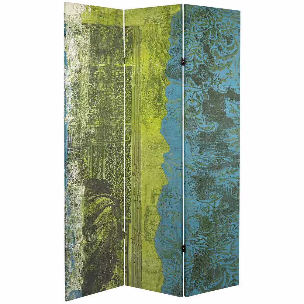 Oriental Furniture 6 ft. Philosopher Printed 3-Panel Room Divider
