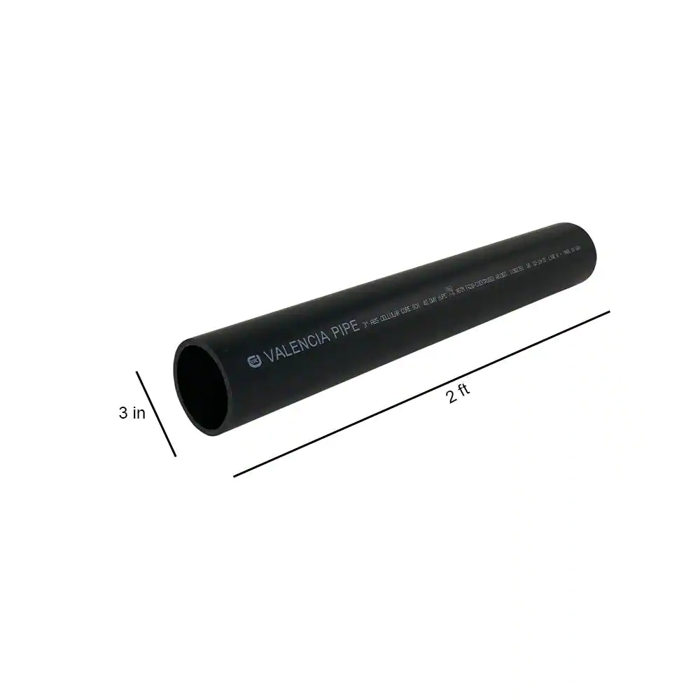 VPC 3 in. x 24 in. Plastic ABS Pipe