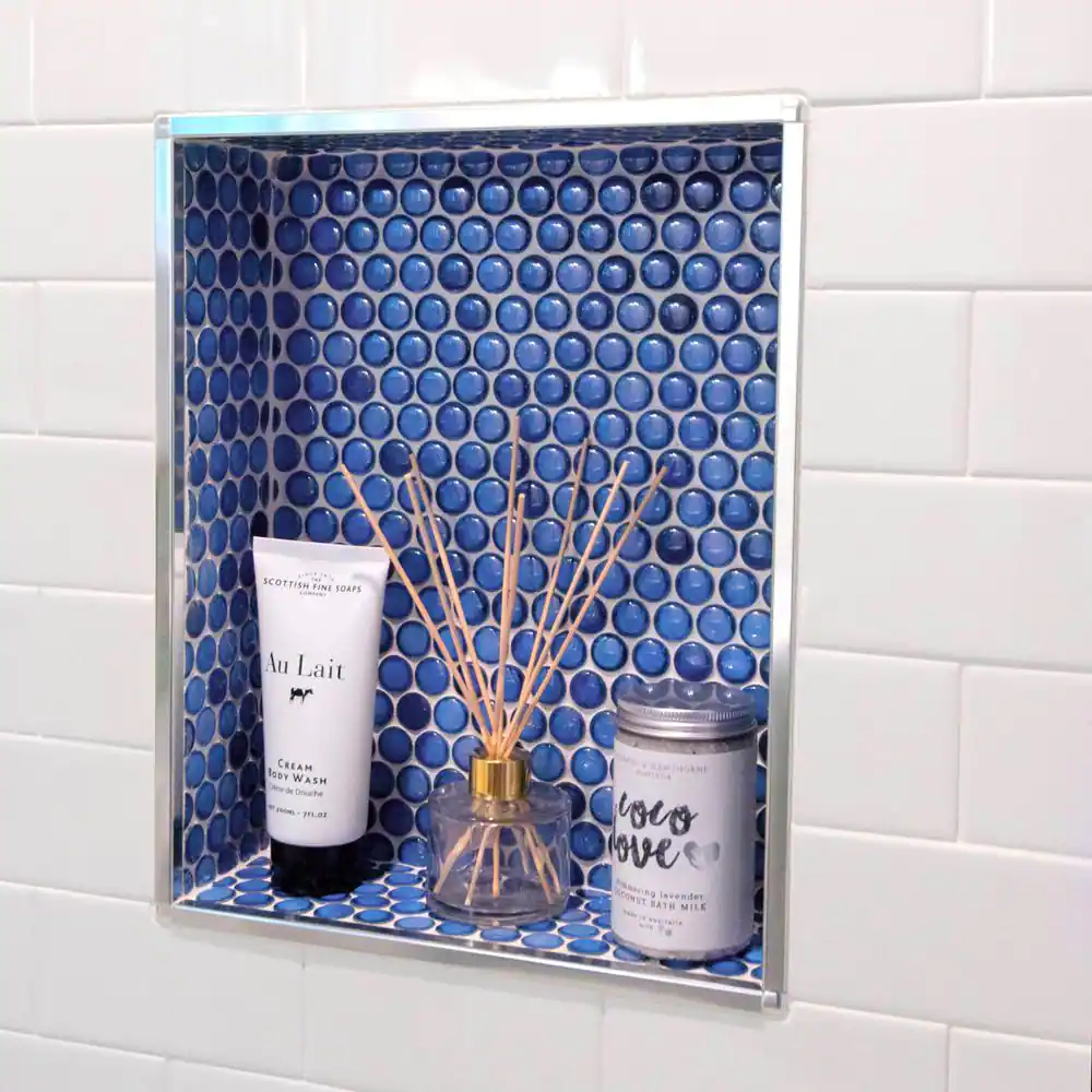 Merola Tile Hudson Penny Round Glossy Sapphire 12 in. x 12-5/8 in. Porcelain Mosaic Tile (10.7 sq. ft./Case)
