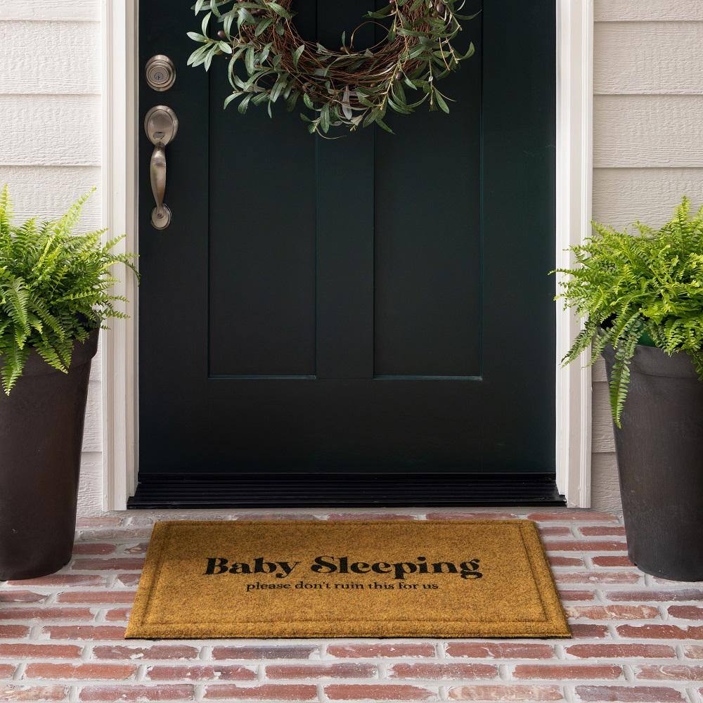 Mohawk Home Baby Sleeping Natural 18 in. x 30 in. Faux Coir Doormat