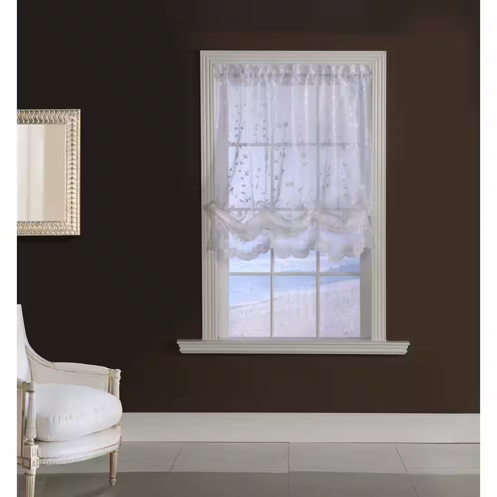 Habitat Grandeur White Light Filtering Pole Top Balloon Curtain - 52 in. W x 63 in. L