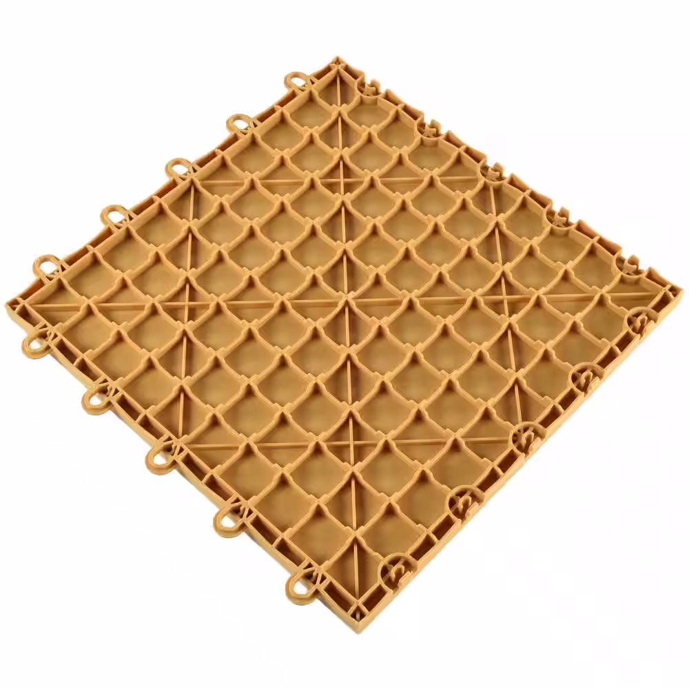 Greatmats Basketball Pro 12 in. W x 12 in. L Maple Interlocking Gym Court Vinyl Tile Flooring (20 sq. ft.) (20-pack)