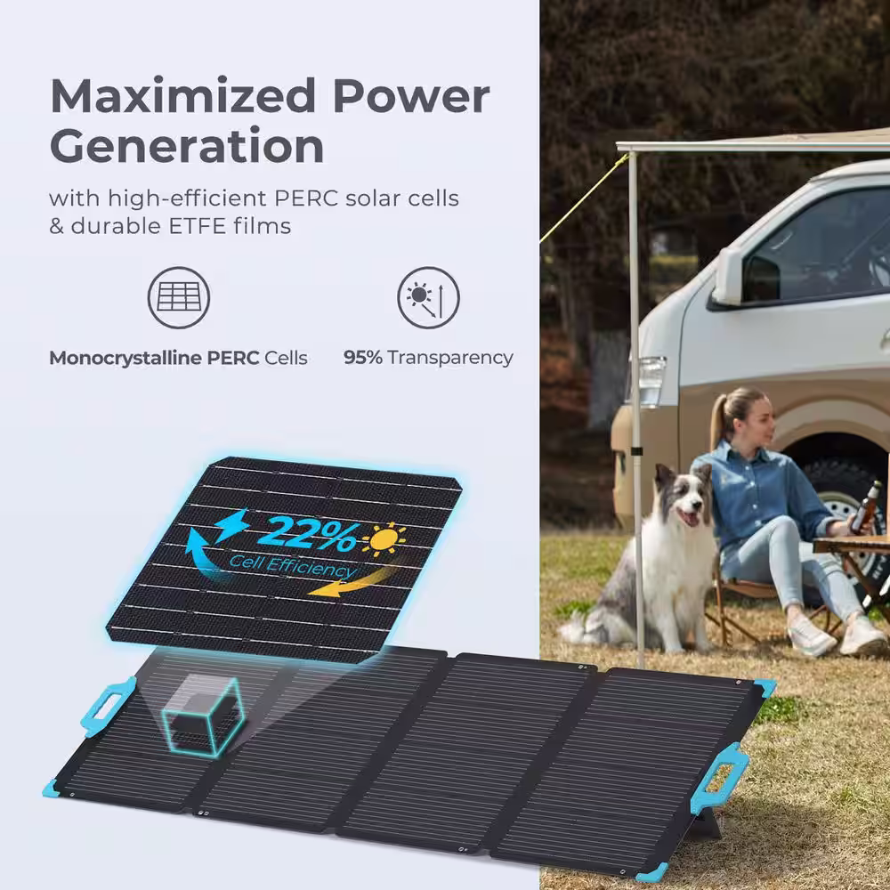 Renogy 220-Watt E.Flex Portable Monocrystalline Solar Panel, Foldable Solar Charger for Power Station/Generator, Waterproof