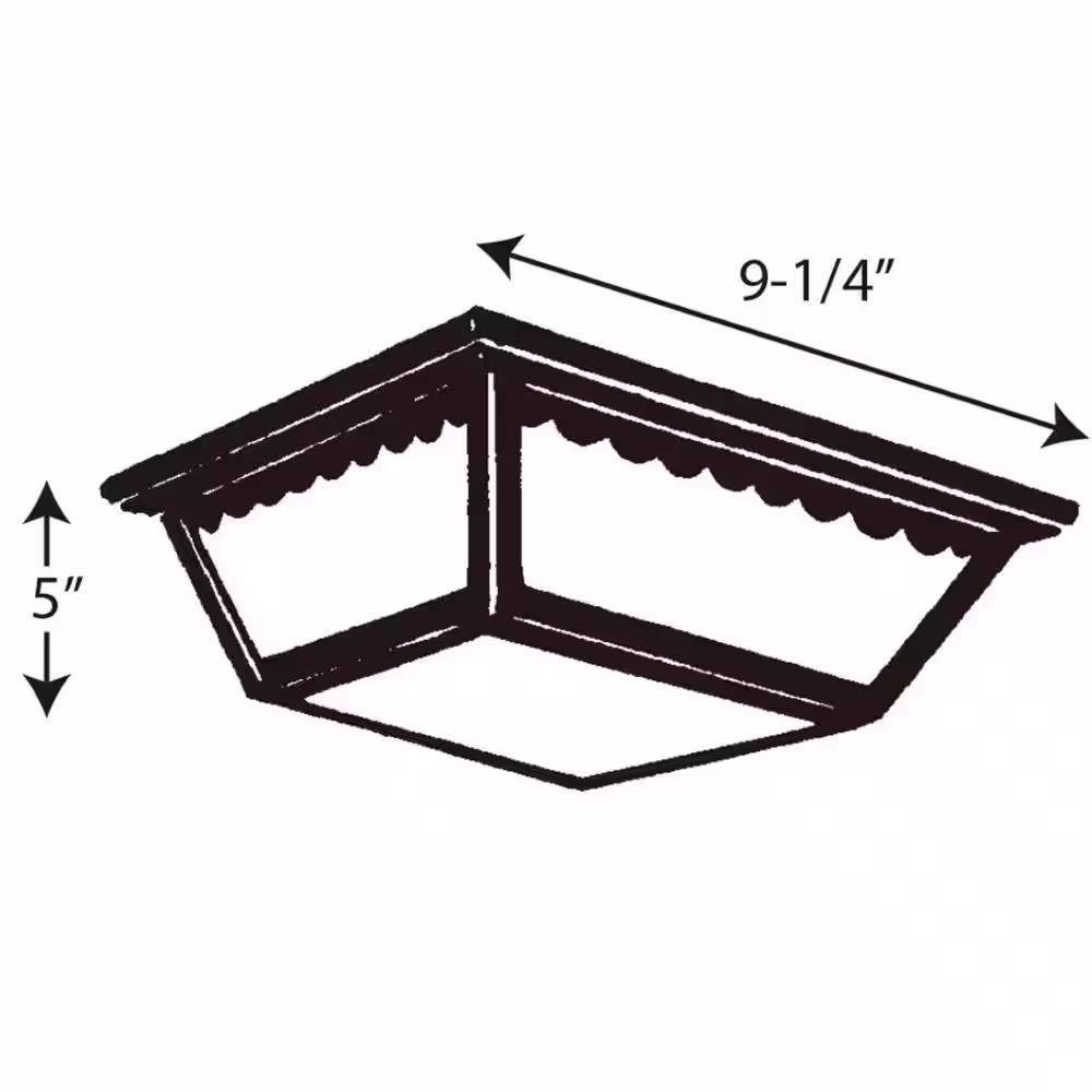Progress Lighting 2-Light Antique Bronze Textured Glass Traditional Outdoor Ceiling Light