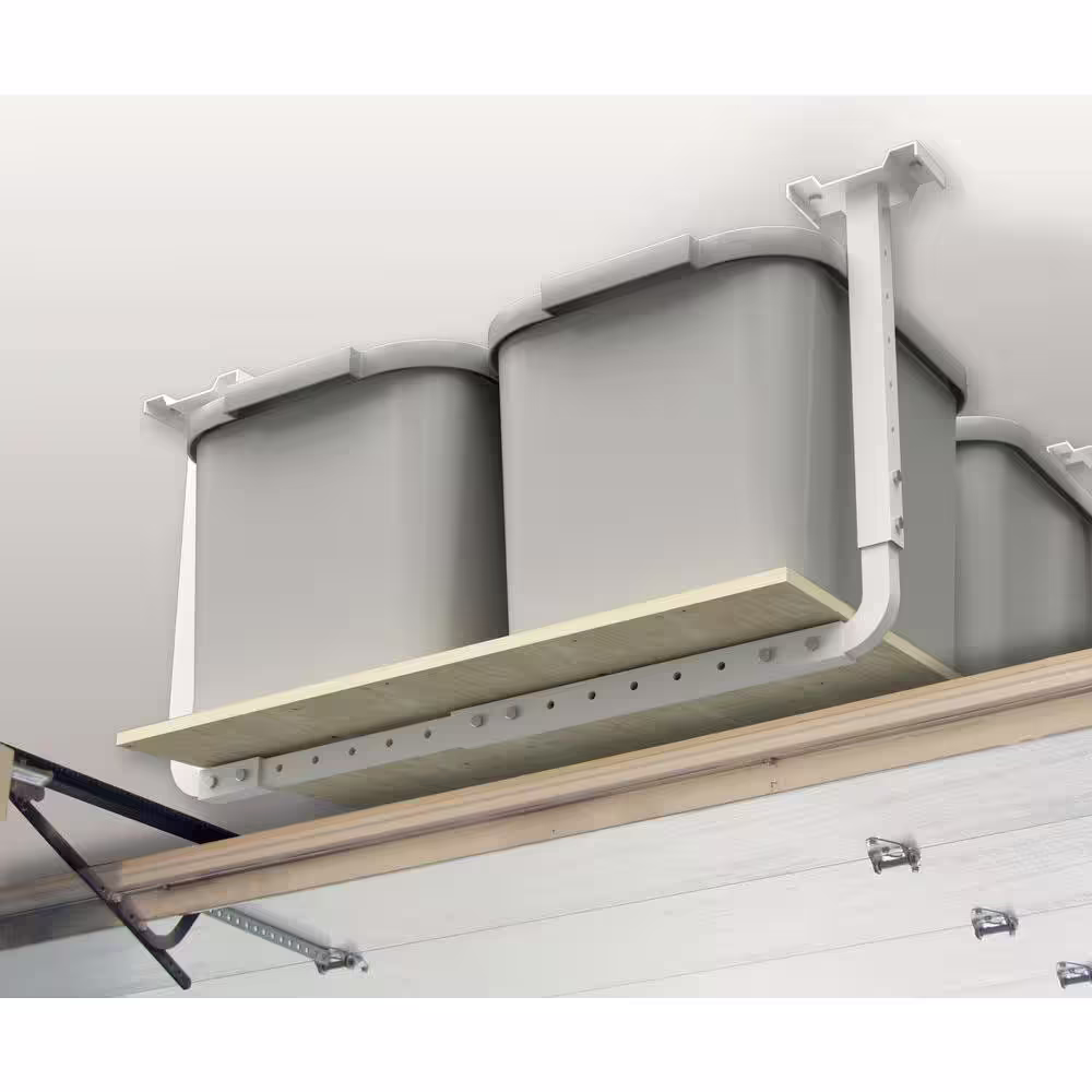 HyLoft White Adjustable Metal Overhead Garage Storage Rack (33 in W x 34 in D)