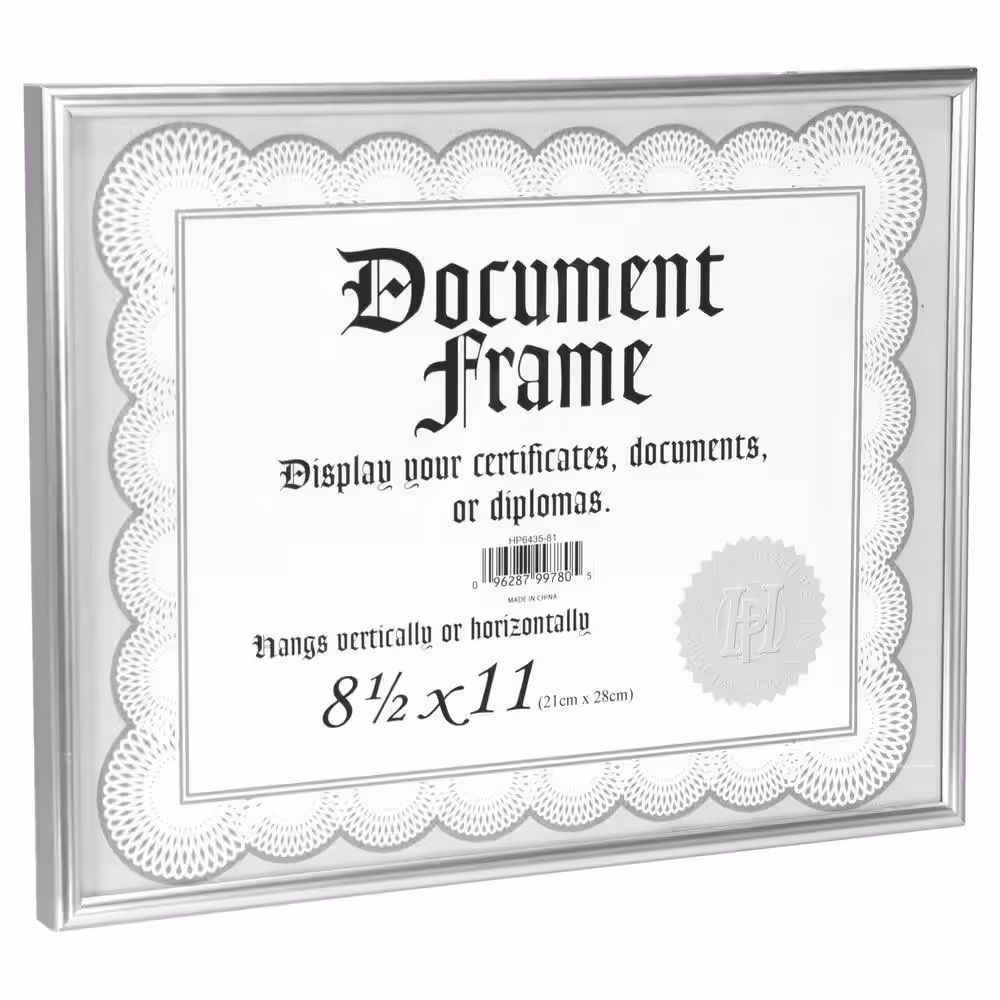 Malden International Designs Malden 6-Pieces International Designs Metro 8Â½ x 11 Document Frames with Platinum