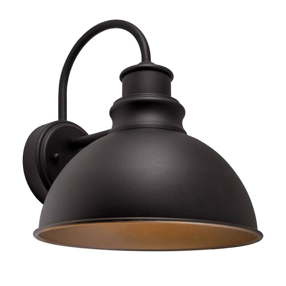 Design House Ajax 10 in. 1-Light Textured Black Indoor/Outdoor Wall Sconce