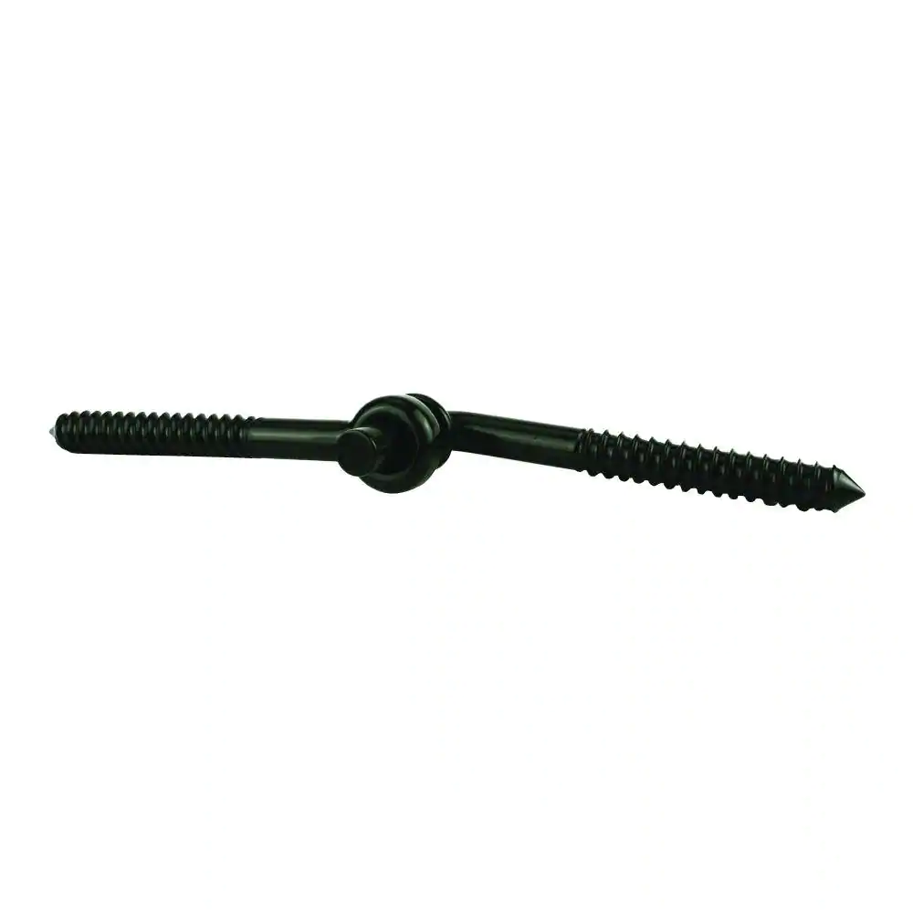 Everbilt 4 in. x 4 in. Black Screw Hook and Eye Hinge (2-Pack)
