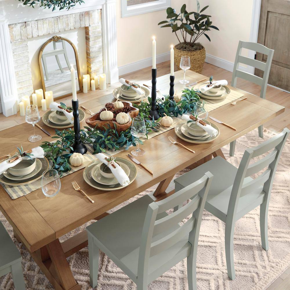 Storied Home 14 in. W x 72 in. L Cream and Black Striped Cotton Table Runner