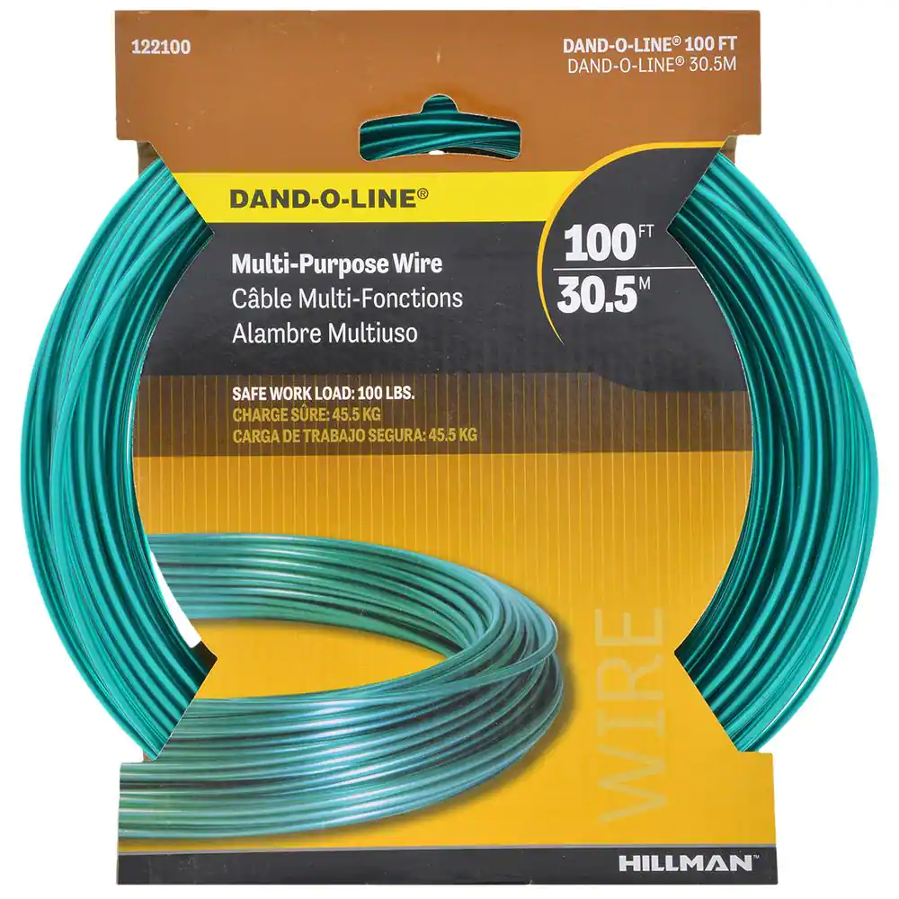 Hillman 100 ft. 100 lb. 14-Gauge Plastic-Coated Galvanized Wire