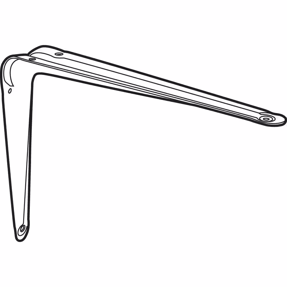 Prime-Line Shelf Brackets, 8 in. x 10 in., Stamped Steel, Gray Enamel (2-Pack)