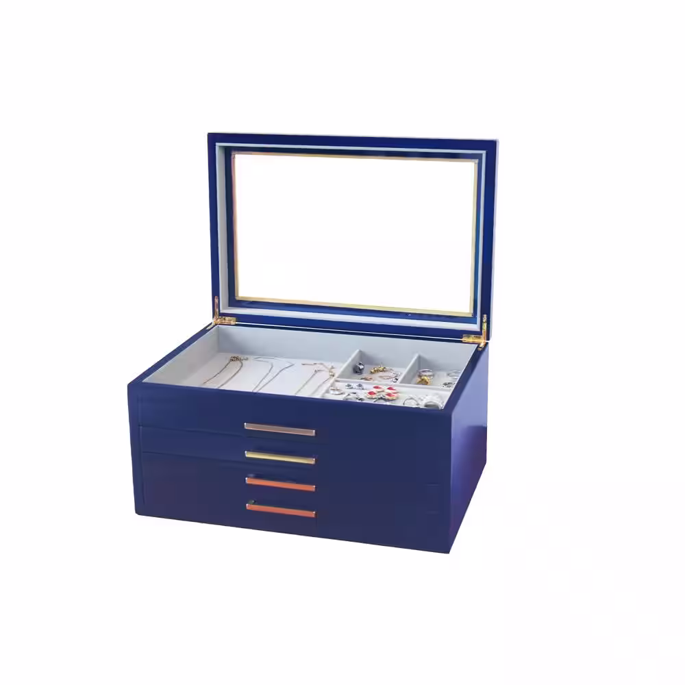 Unbranded Large Contemporary Navy Jewelry Box