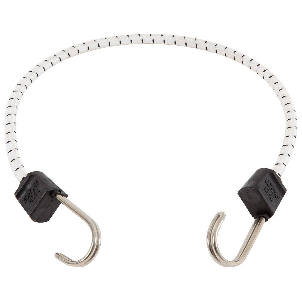 Keeper 24 in. White Marine Bungee Cord with Stainless Steel Hooks