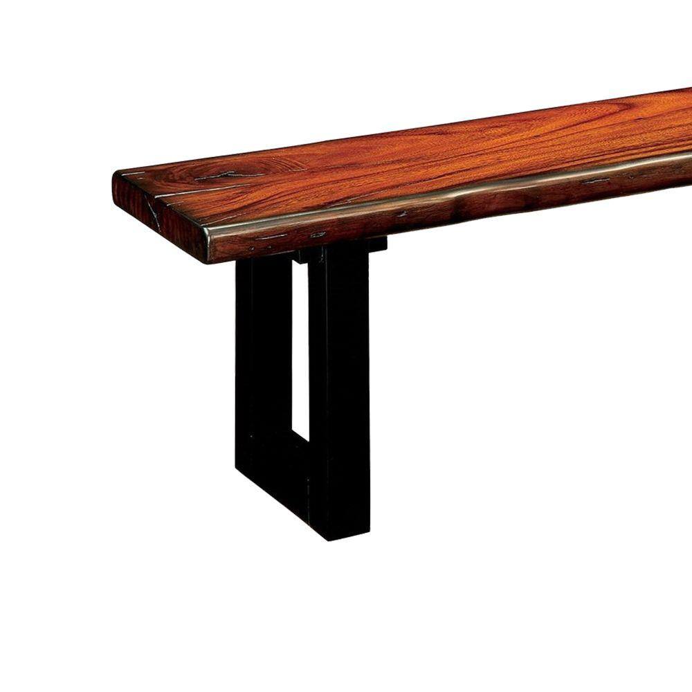 Benjara Maddison Contemporary Style Tobacco Oak Brown Bench 15