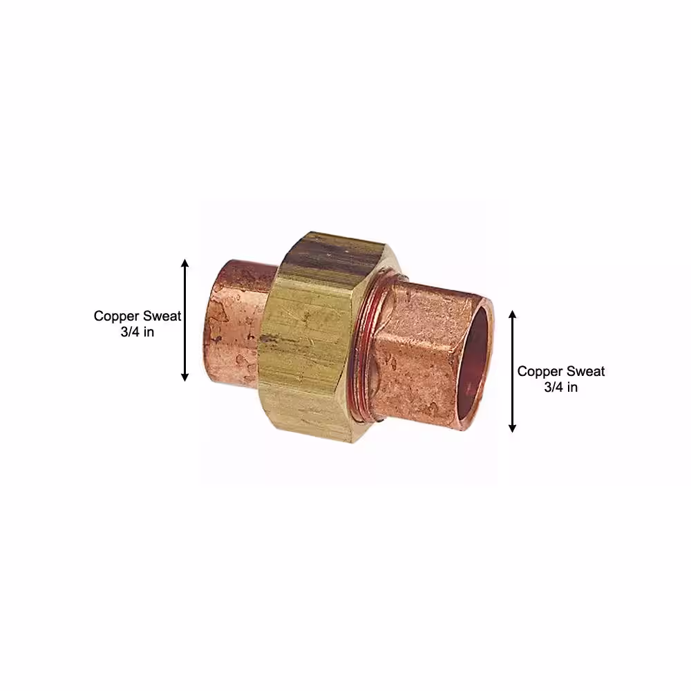 Everbilt 3/4 in. Copper Pressure Cup x Cup Union Fitting