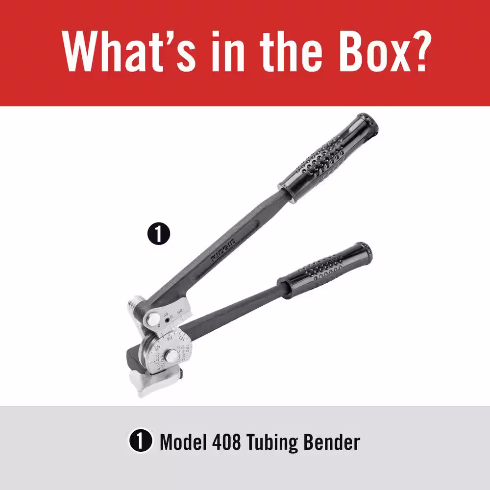 RIDGID 1/2 in. Model 408 Pipe and Tubing Bender for Annealed Copper, Steel, Stainless Steel with Cushion Grip Handles