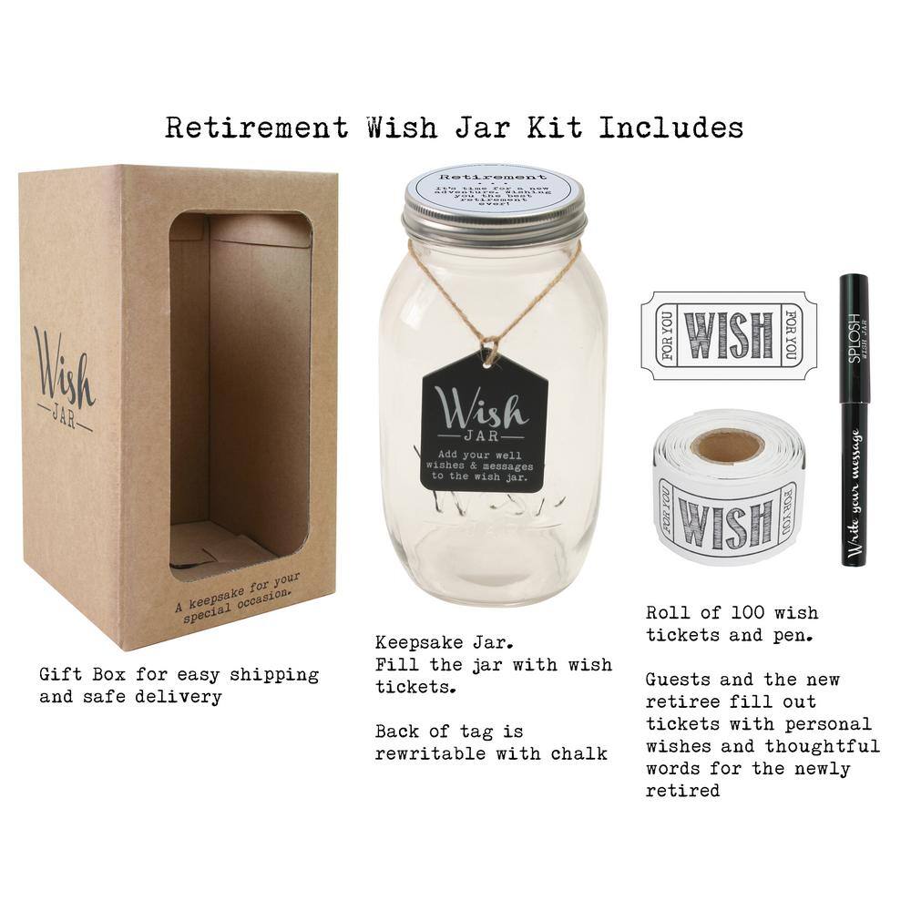 Stonebriar Collection 4.5 in. x 8 in. Retirement Wish Jar