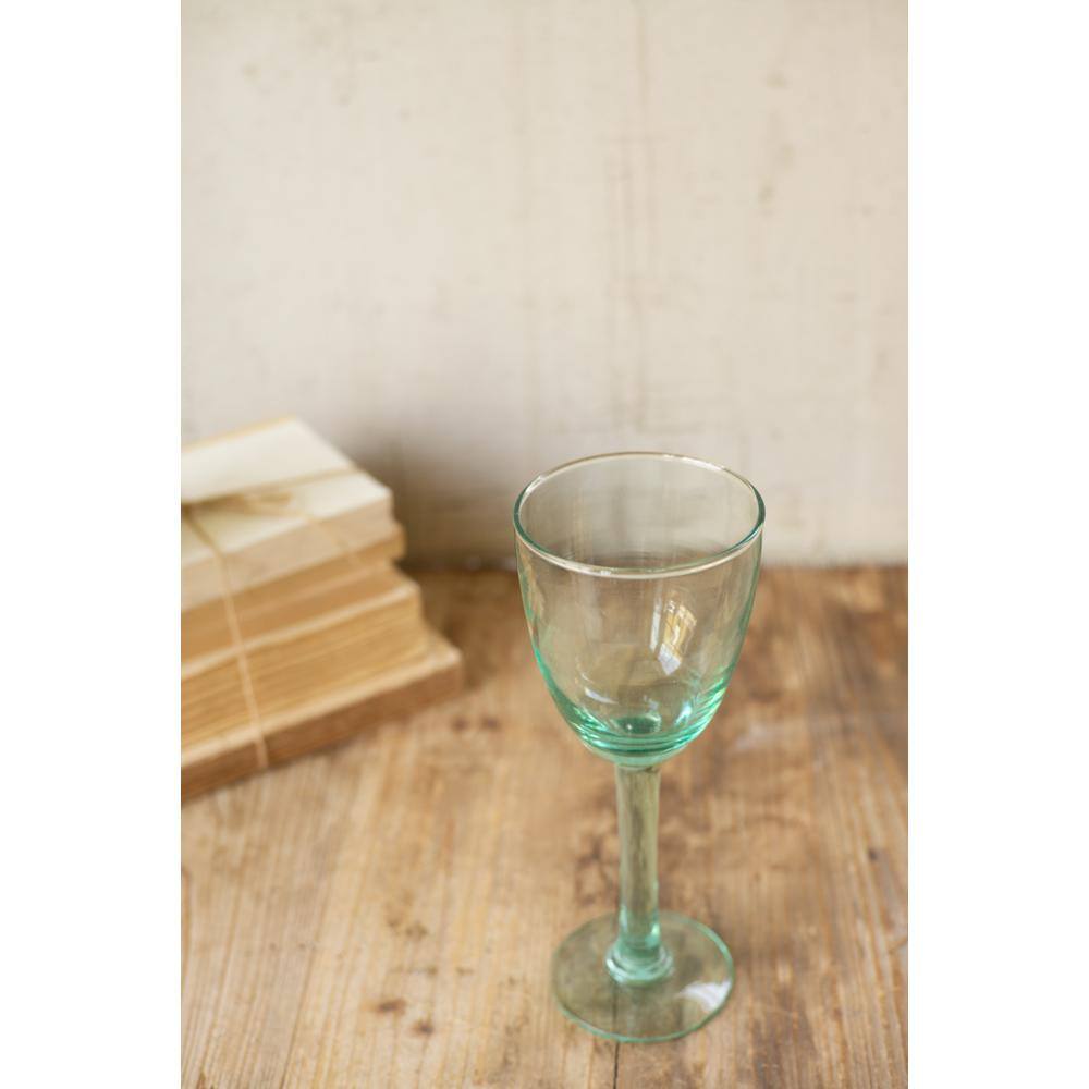 None 8 oz. Hand-Blown Recycled Wine Glass (Set of 6)