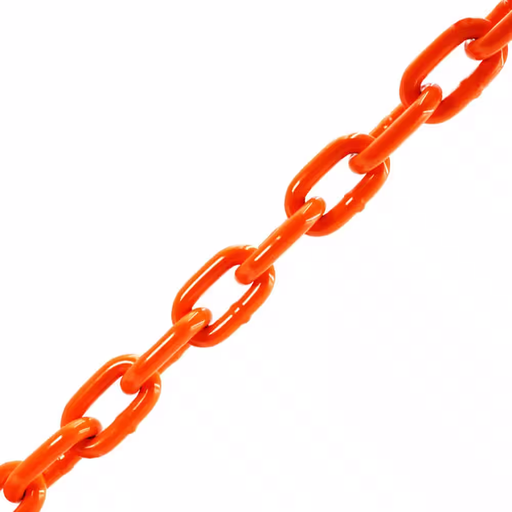 Everbilt 5/16 in. x 50 ft. Grade 43 Zinc Plated Steel High Test Chain, Orange