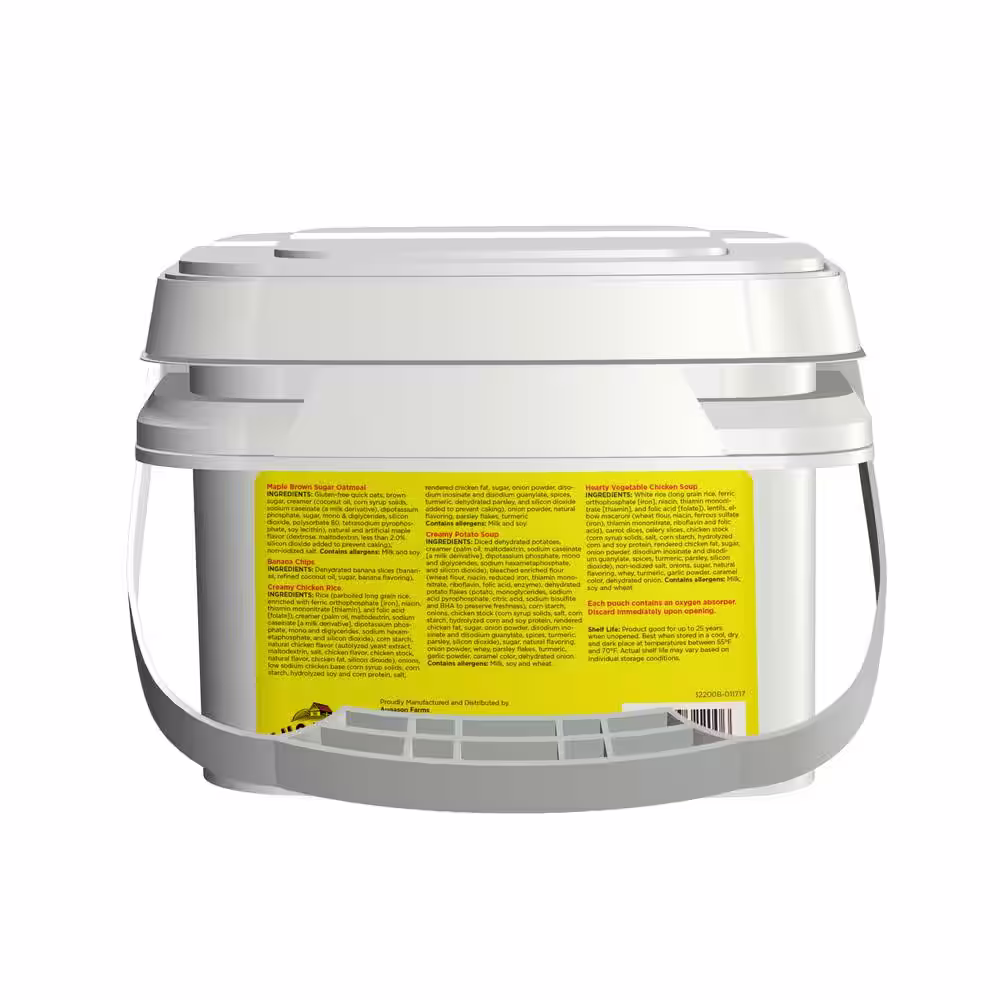 AUGASON FARMS 72-Hour 1-Person Emergency Food Supply Evacuation Pail 5 Varieties 25-Year Shelf Life