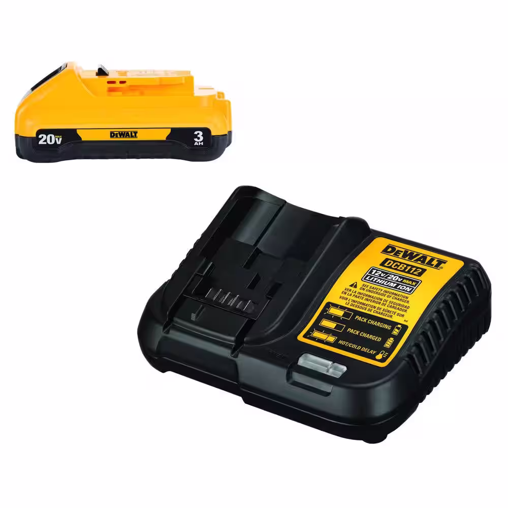 DEWALT 20V MAX Compact Lithium-Ion 3.0Ah Battery Pack with 12V to 20V MAX Charger
