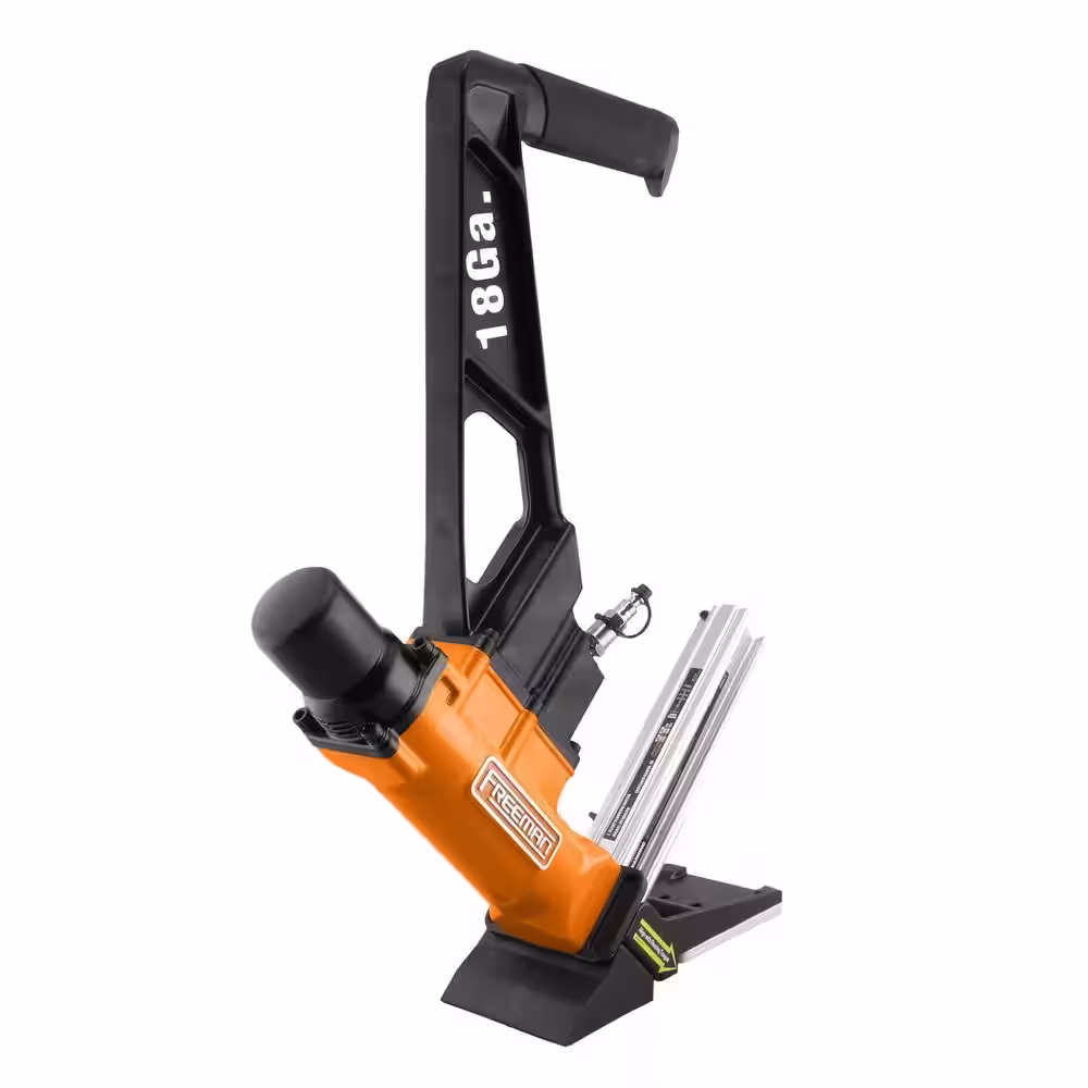 Freeman Pneumatic 18-Gauge 1-3/4 in. L-Cleat Flooring Nailer with Flooring Mallet and Interchangeable Base Plates