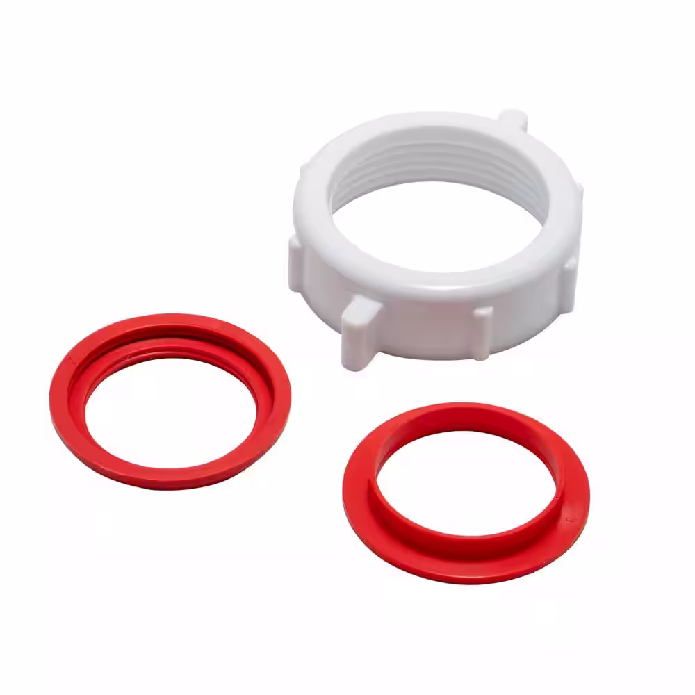 Oatey 1-1/2 in. Slip Joint Nuts and Washers Pro Pack with RED TPE Flanged Washers (5-pack)