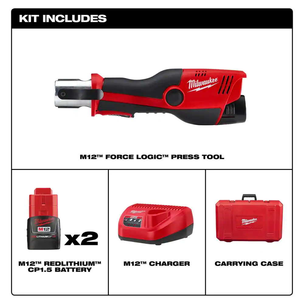 Milwaukee M12 12-Volt Lithium-Ion Force Logic Cordless Press Tool (Tool Only- No Jaws)