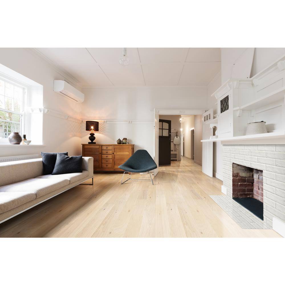 A&A Surfaces Woodridge Beach Buff Oak in. T x 6.5 in. W Waterproof Wire Brushed Engineered Hardwood Flooring (1040.2 sqft/pallet)